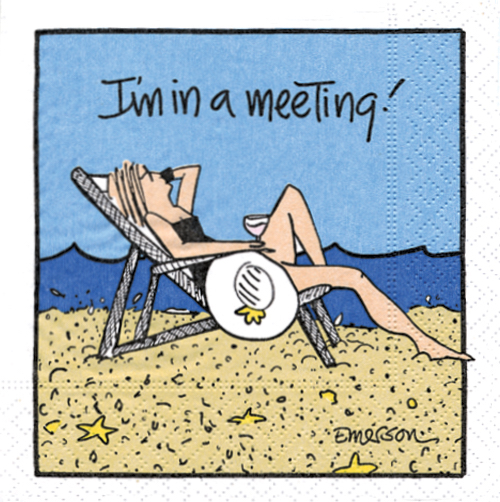 I'm in a meeting Fun Cocktail Napkin