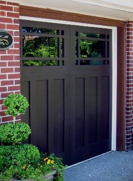 contemporary black garage doors