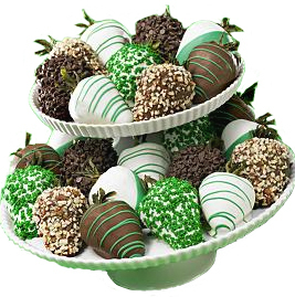 Chocolate Covered St. Patrick's Day Strawberries