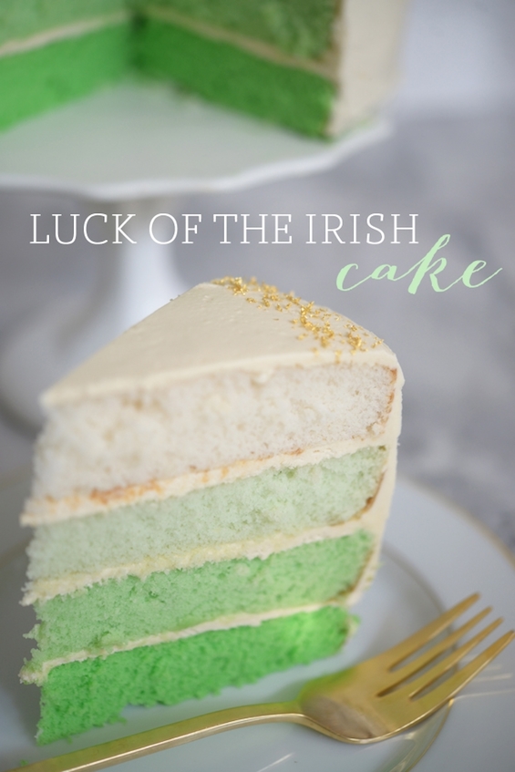 Green Ombre Cake for St. Patrick's Day Dessert