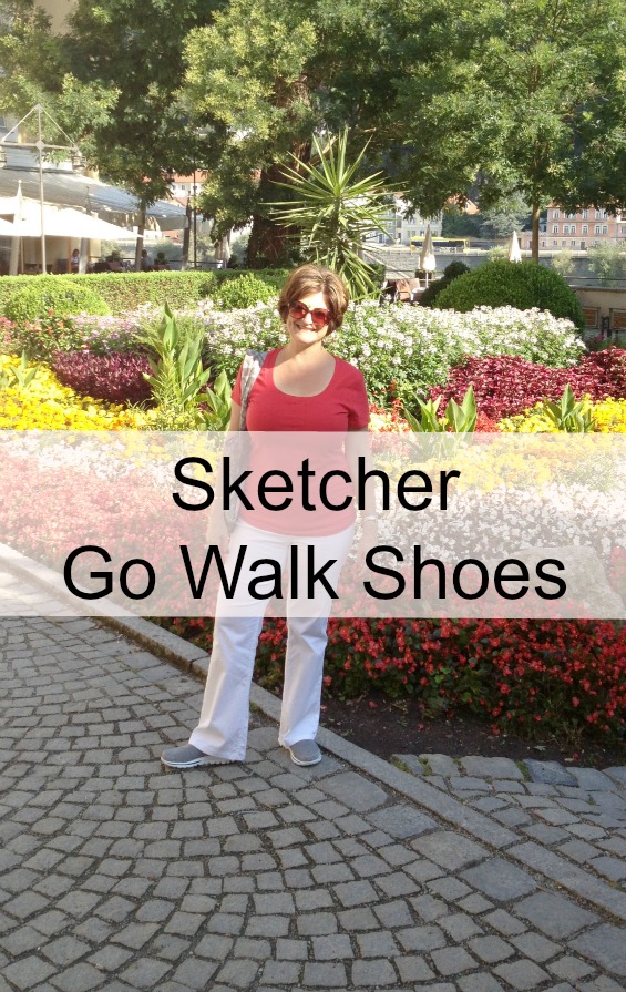 sketcher go walk shoes in gray