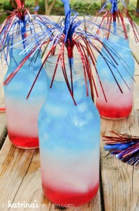 red white and blue beverage