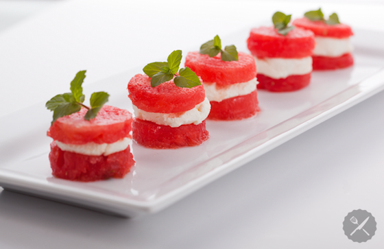 watermelon goat cheese stack
