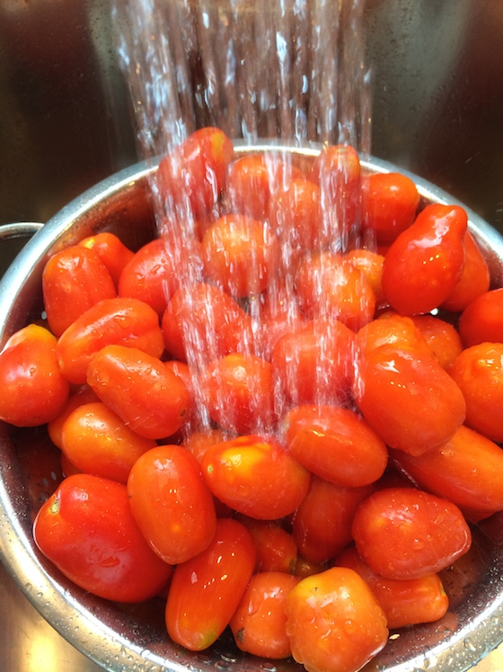 Washing Roma Tomatoes