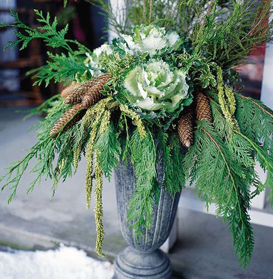Holiday Urn with Kale
