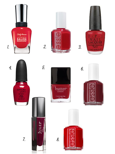 Top 8 Red Nail Polishes