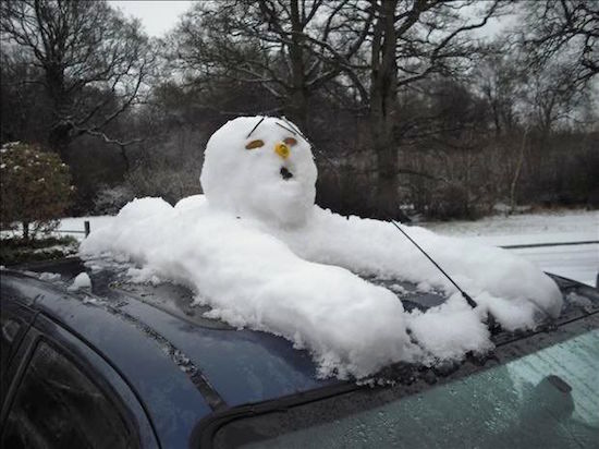 Holding On Snowman