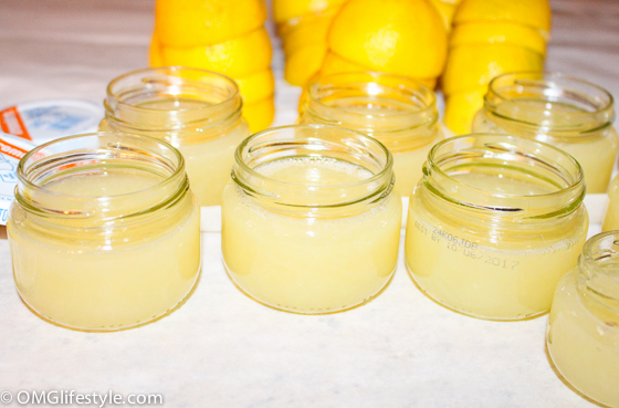 Freezing Lemon Juice in Jars