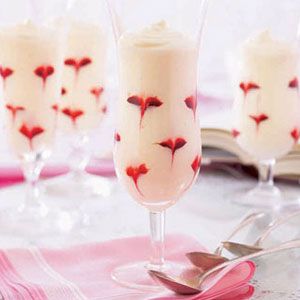 Lemon Mousse Parfaits with Red Hearts