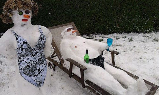 Sun Bathing Snowmen