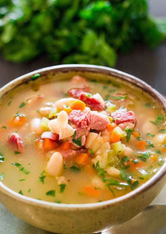 Leftover ham and bean soup