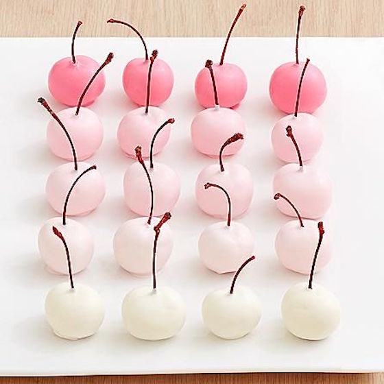 Hand-Dipped Ombre Cherries for Valentine's Day - Beautiful colors!