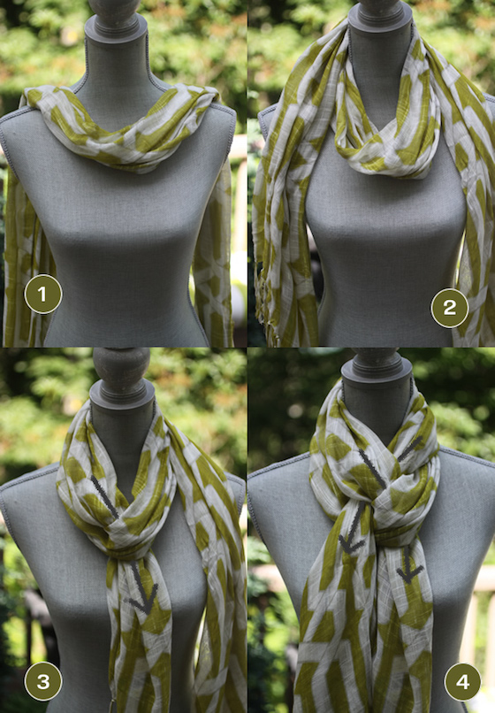 How to tie a scarf in a pretzel knot