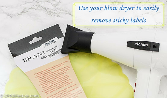 Use your blow dryer to easily remove stickers