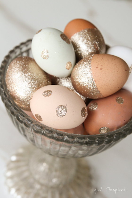 Gold Glitter Easter Eggs