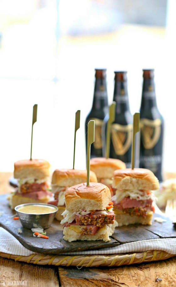 Slow Cooker Corned Beef and Cabbage Sliders (with Guinness Mustard!)