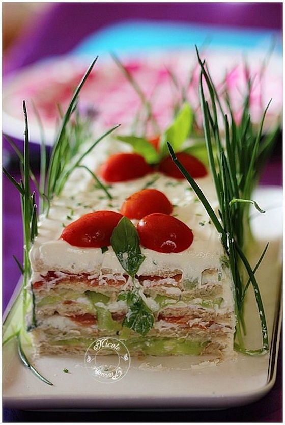 Sandwich Cake with Chives