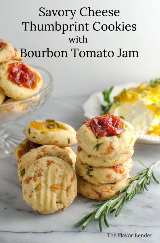 Savory Cheese Thumbprint Cookies with Bourbon Tomato Jam