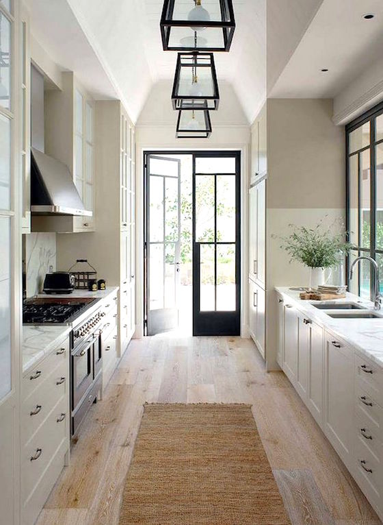Pretty and functional galley kitchen