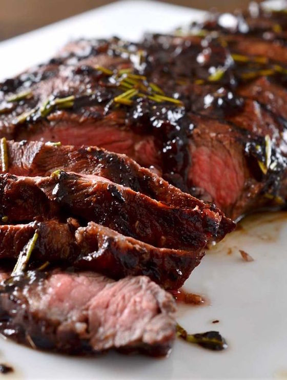 Grilled Balsamic and Rosemary Flat Iron Steak