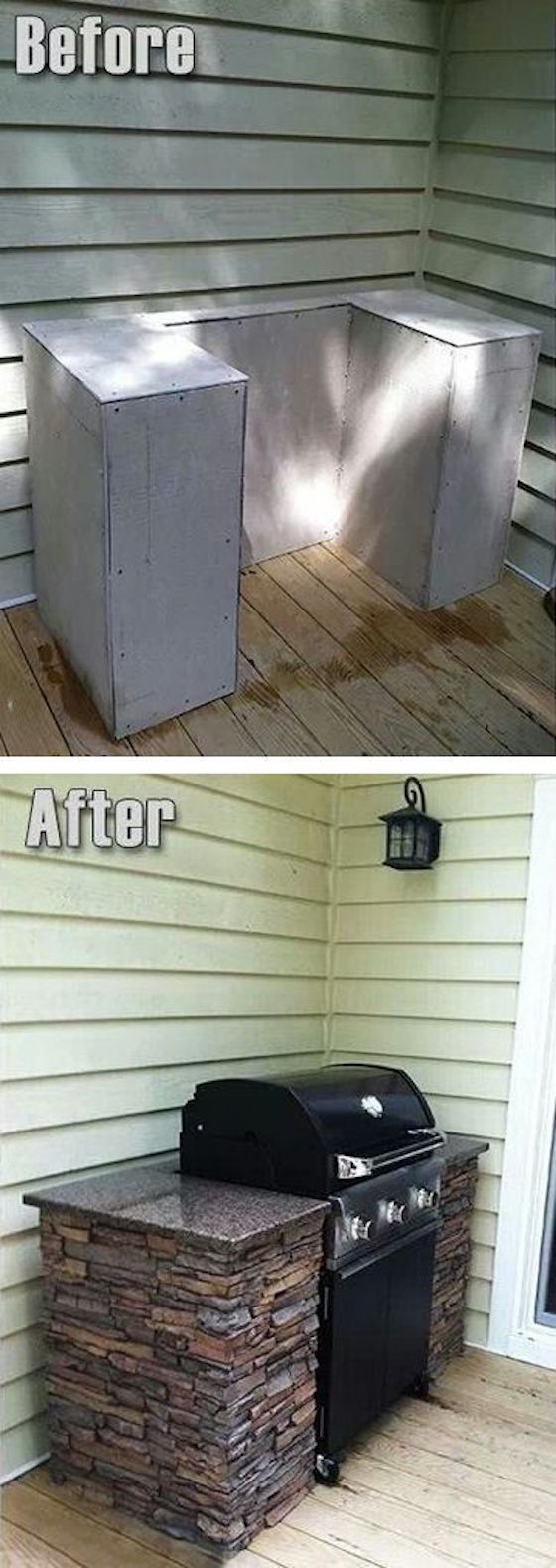 Give your deck an upgraded look with this built in grill.