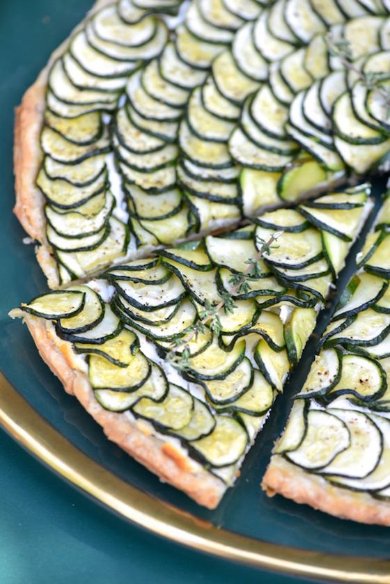 Not sure what to do with that zucchini from the Farmers Market? Make this stunning Zucchini and Goat Cheese Tart from M Loves M!