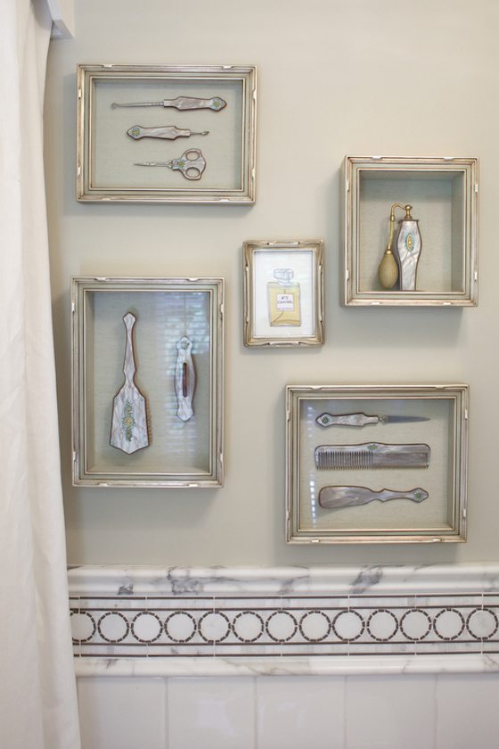 Wonderful ways to frame family heirlooms. Click on the link for inspiration on what to do with those misc. items you inherited. 