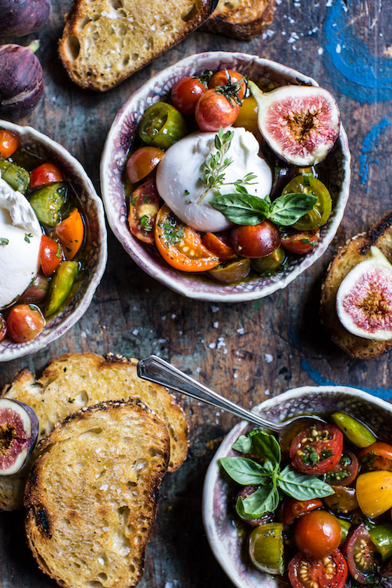 Marinated Cherry Tomatoes with Burrata + Toast by Tieghan of Half Baked Harvest