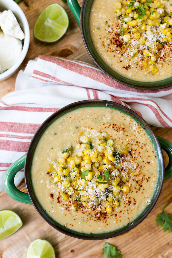 Mexican Street Corn Soup by Amanda from Striped Spatula