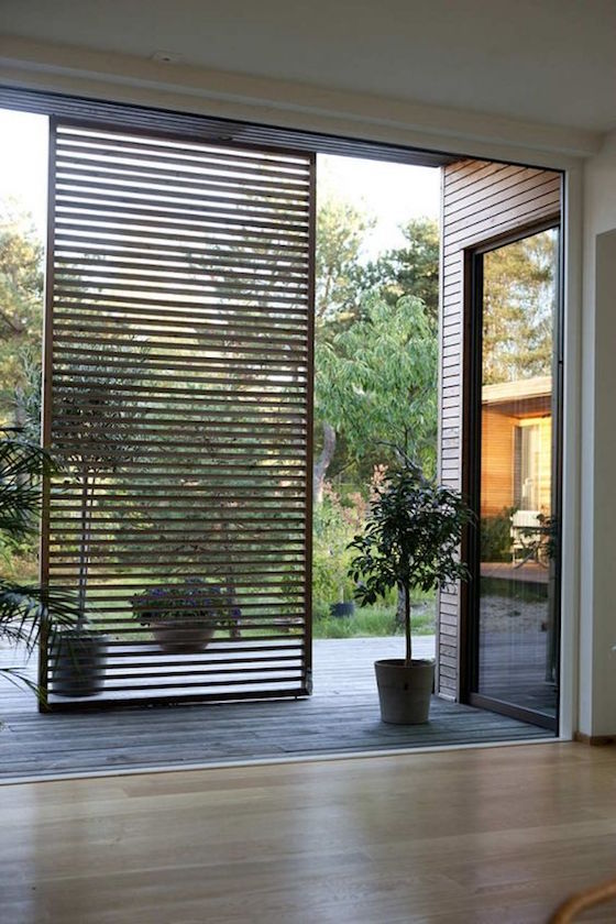 Sliding Shutters used as Privacy Screen