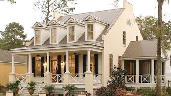 Love this charming cottage found on Southern Living.  The porches are so nice!