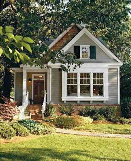 Gray cottage with curb appeal