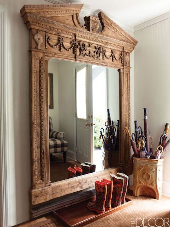 Mirrored Entryway with Boot Tray and Umbrella Stand