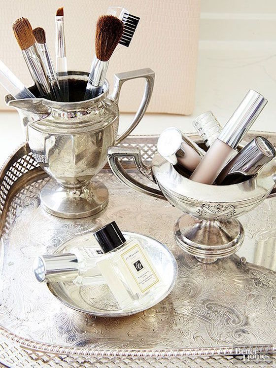 Repurpose your silver and use it in the bathroom