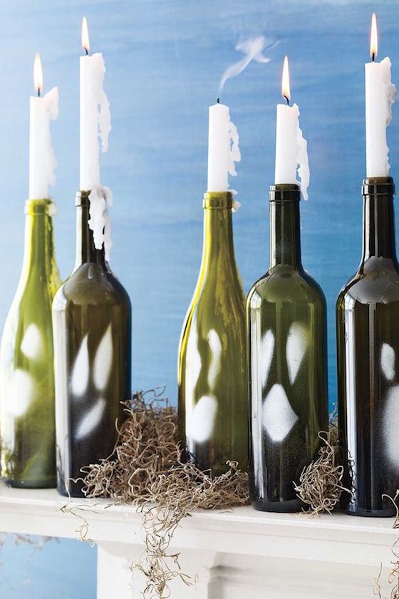 Halloween Ghosts made from Wine Bottles 