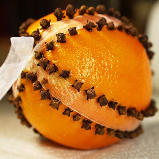 Orange Pomander with Ribbon