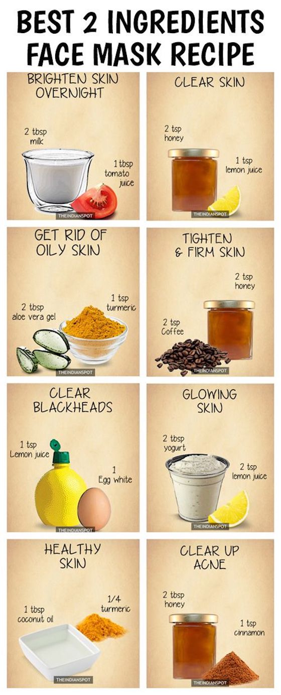 10 Amazing 2 ingredients all natural homemade face masks