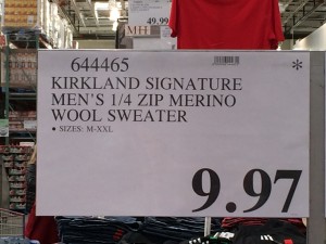 Costco Sweater Sign