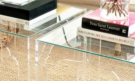 double lucite coffee tables