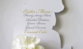 Easter Menu on Paper Bunny