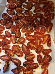 Roasted Roma Tomatoes Shrink and Flatten