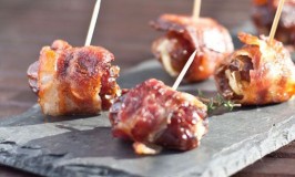 Maple Bacon Wrapped Dates with Manchego Cheese