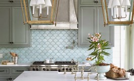 Gorgeous Kitchen with Aqua Backsplash