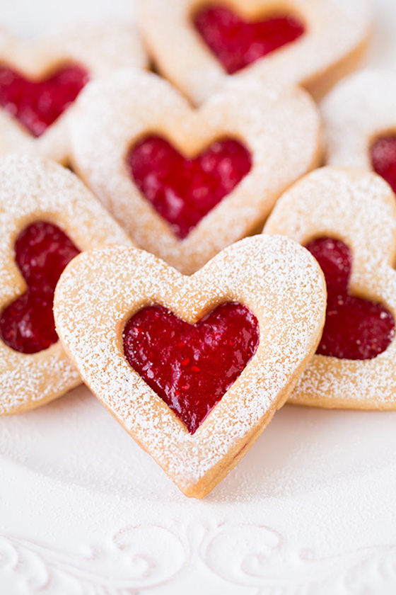Heart Shaped Linzer Cookies