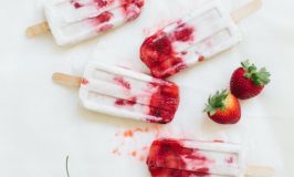 Marbled Strawberry Coconut Popsicles