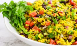 This Confetti Rice Salad is colorful, delicious and healthy too! It's one of our favorite side dishes for summer!