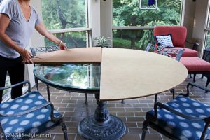 Using table pads to extend your round table