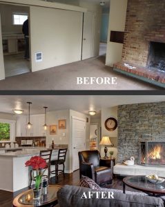 Before and After Fireplace Redo